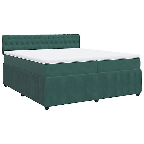 vidaXL Boxspringbett mit Matratze Dunkelgrün 200x200 cm Samt 3290139 günstig online kaufen