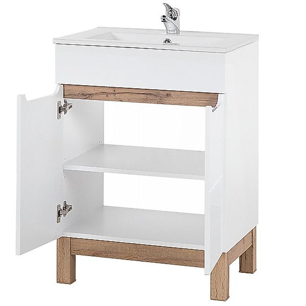 Lomadox Waschbeckenschrank SOLNA-56 Waschtischunterschrank 60 cm günstig online kaufen
