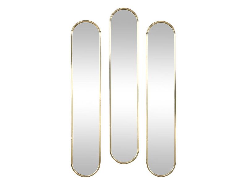 Spiegel oval 3er-Set - 25 x 120 cm - Metall - Goldfarben - JAYLEN günstig online kaufen