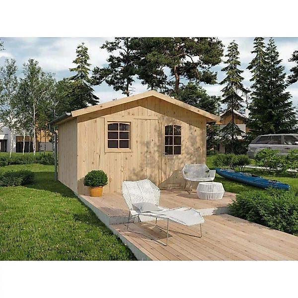Polhus Holz-Gartenhaus Victoria Satteldach Unbehandelt günstig online kaufen