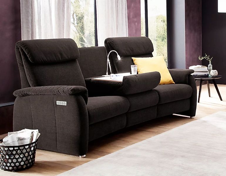 Home affaire Sofa "Turin", mit motorischer Relaxfunktion, Tisch, Leuchte + günstig online kaufen