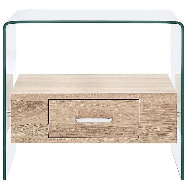 vidaXL Couchtisch mit Schublade 50x50x45 cm Hartglas günstig online kaufen