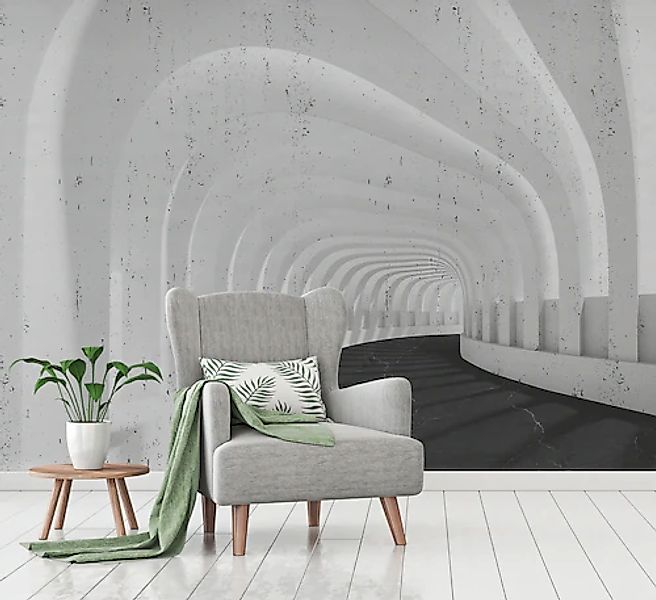 A.S. Création Vliestapete »Fototapete Architektur Tunneloptik Grau« matt st günstig online kaufen