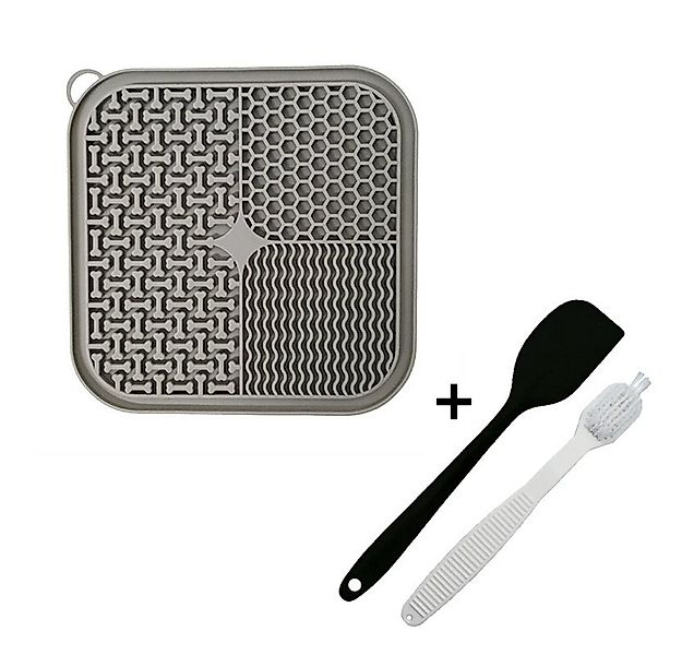 Ledander Anti-Schlabber-Napf 3 Stück Schleckmatte Hund mit Spatel und Bürst günstig online kaufen