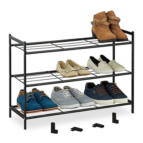 relaxdays Schuhregal Erweiterbares Schuhregal 3 Ebenen, günstig online kaufen