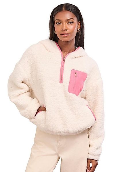 LIPSY Kapuzenpullover Lipsy Teddyfell-Kapuzenpullover mit halbem RV (1-tlg) günstig online kaufen