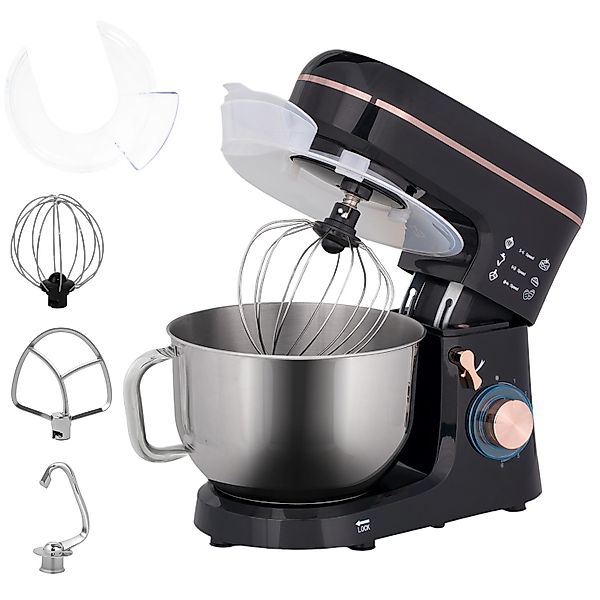 HOMCOM Küchenmaschine Teigmaschine Edelstahl Schwarz 41L x 26B x 32H cm günstig online kaufen
