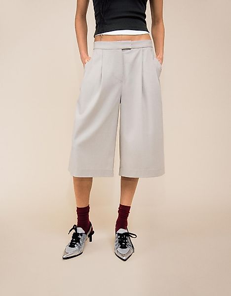 Bershka Weite Bermudas Damen 32 Grau günstig online kaufen