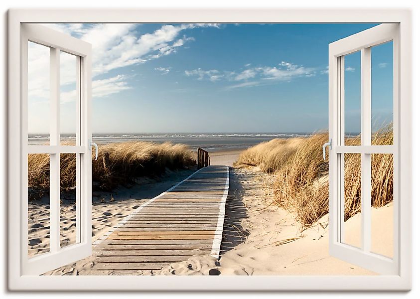 Artland Wandbild "Fensterblick Nordseestrand auf Langeoog" Fensterblick 1 S günstig online kaufen