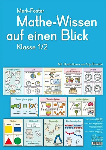 Verlag an der Ruhr Poster Merk-Poster Mathe-Wissen auf einen Blick Klasse 1 günstig online kaufen