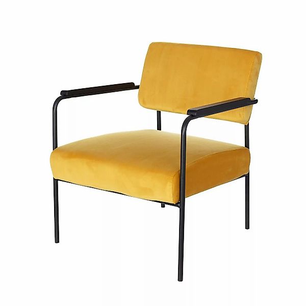 Sessel Muna Velvet mustard, 66 x 65 x 77 cm günstig online kaufen