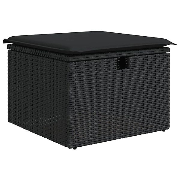 vidaXL Hocker Gartenhocker mit Kissen Schwarz günstig online kaufen