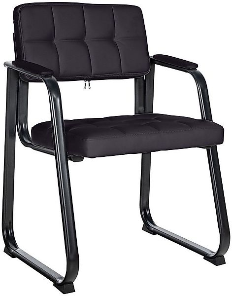 CLP Besucherstuhl Canada, Kunstleder-Bezug, schwarzes Metallgestell günstig online kaufen