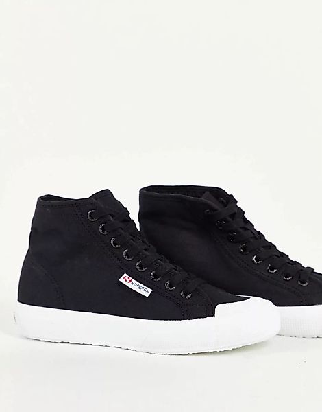 Superga – 2295 cot w – Knöchelhohe Sneaker in Schwarz günstig online kaufen