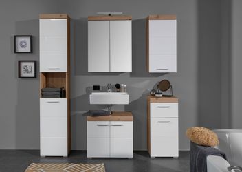 welltime Badmöbel-Set "Avena" Set, 5 Stk. tlg. Hochschrank, WBU, Spiegelsch günstig online kaufen