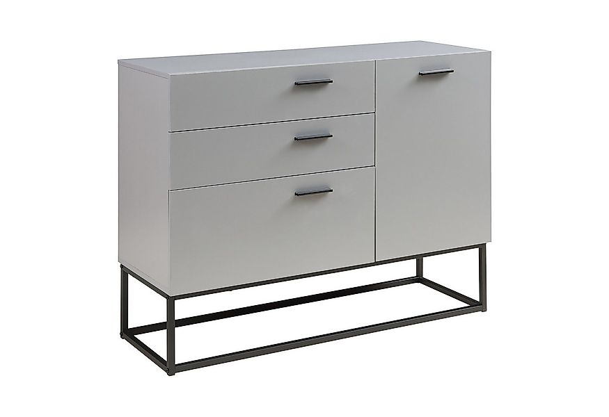 en.casa Sideboard, »Lavangen« mit 3 Schubladen 75x100x35 cm Hellgrau günstig online kaufen