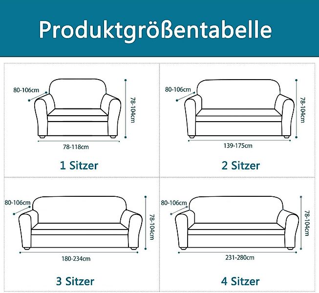 Minicloss Sofahusse 1/2/3/4 Sitzer Sofabezug, Modern Sofaüberwurf Elastisch günstig online kaufen