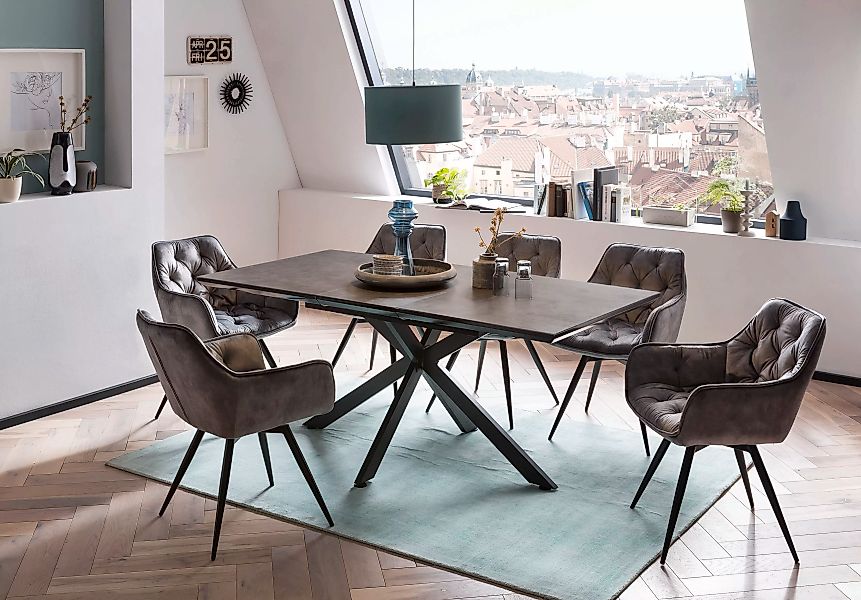 HELA Essgruppe "HAVEL", (7 tlg.), Tisch 140-180x90 cm, Synchronauszug, Stuh günstig online kaufen