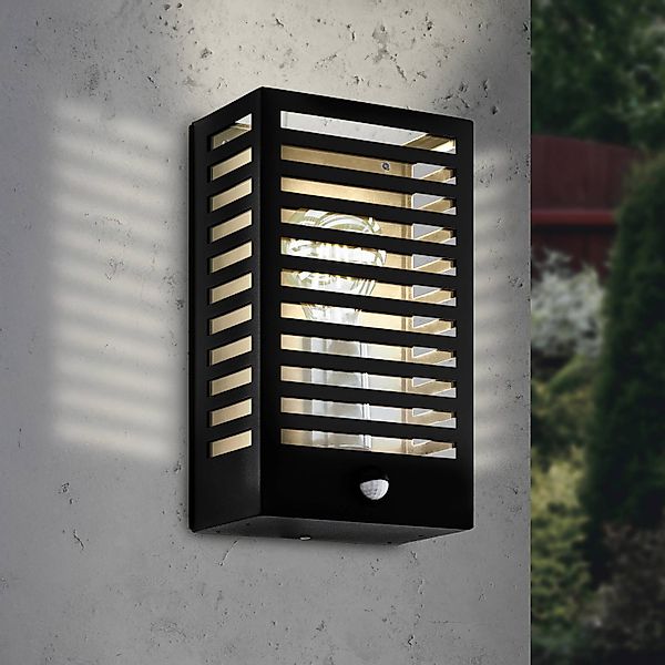 Außenwandleuchte Alamonte 3, schwarz, mit Sensor günstig online kaufen