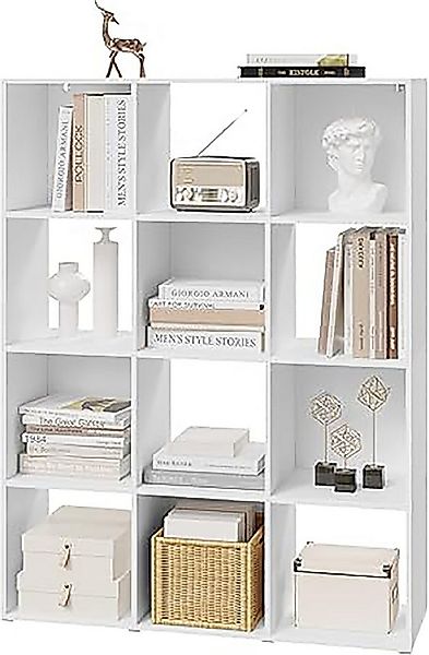 EUGAD Bücherregal, 1-tlg., 4 Ebenen, mit 12 Fächern, freistehendes Würfelre günstig online kaufen