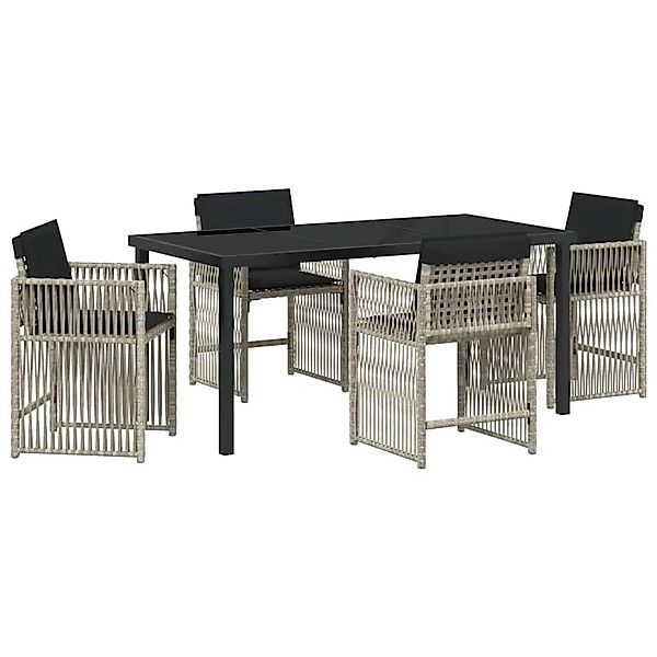 vidaXL Garten Essgruppe 5-Tlg Hellgrau Poly-Rattan 3380791 günstig online kaufen