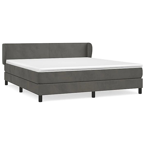 vidaXL Boxspringbett mit Matratze Dunkelgrau 160x200 cm Samt1397564 günstig online kaufen