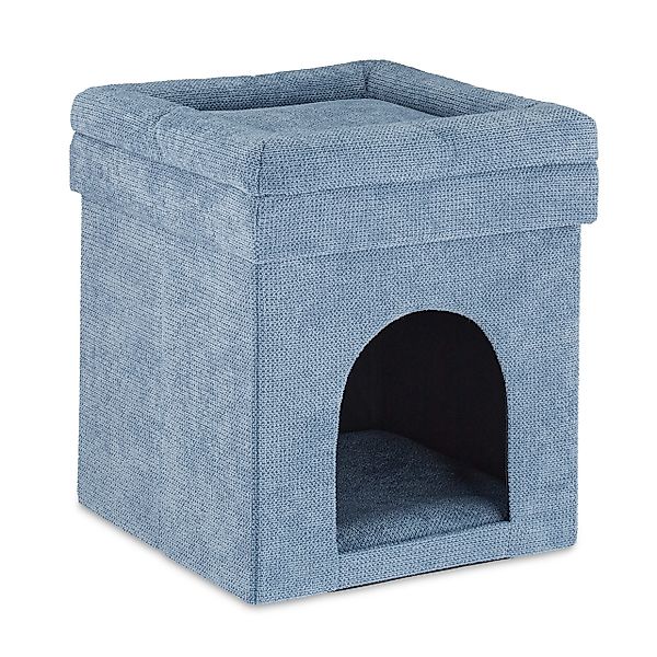 relaxdays Katzenliege Katzenhöhle Hocker in Grau günstig online kaufen