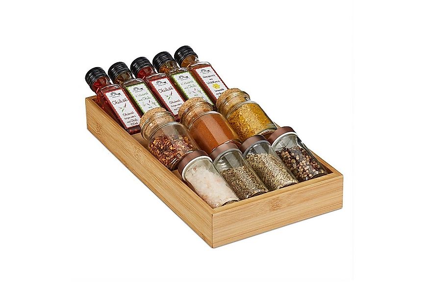 relaxdays Gewürzregal Bambus Gewürzregal für die Schublade günstig online kaufen