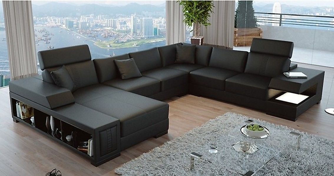 JVmoebel Ecksofa U Form Sofa Couch Polster Ecksofa Wohnlandschaft Ledersofa günstig online kaufen