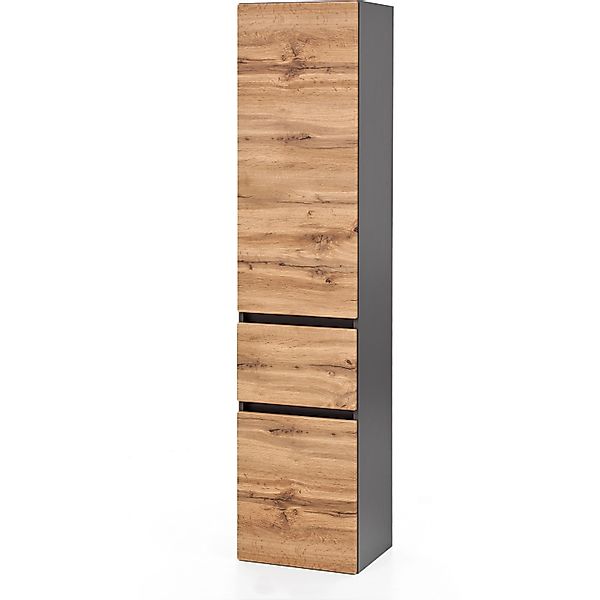 Held Möbel Hochschrank Salerno 40 cm Wotaneiche-Graphitgrau günstig online kaufen