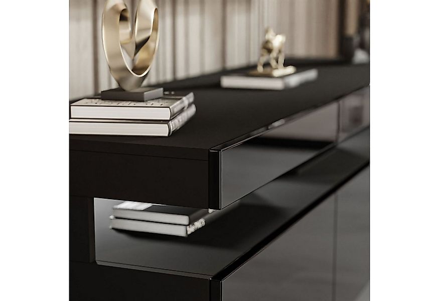 yourhouse24 Lowboard BRASILIA TV-Schrank Hochglanz Artisan Eiche Schwarz Fe günstig online kaufen