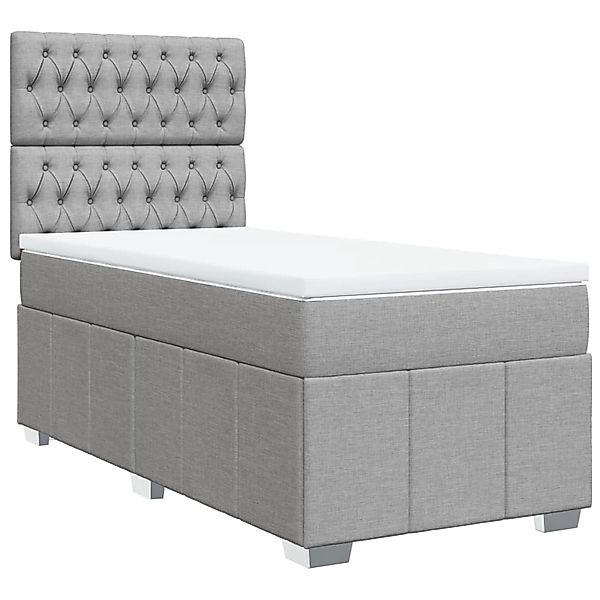 vidaXL Boxspringbett mit Matratze Hellgrau 100x200 cm Stoff 3291586 günstig online kaufen