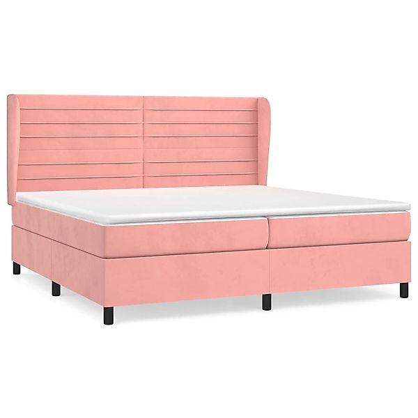 vidaXL Boxspringbett mit Matratze Rosa 200x200 cm Samt1372711 günstig online kaufen