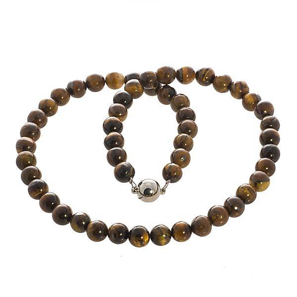 Bella Carina Perlenkette Kette mit Tigerauge günstig online kaufen