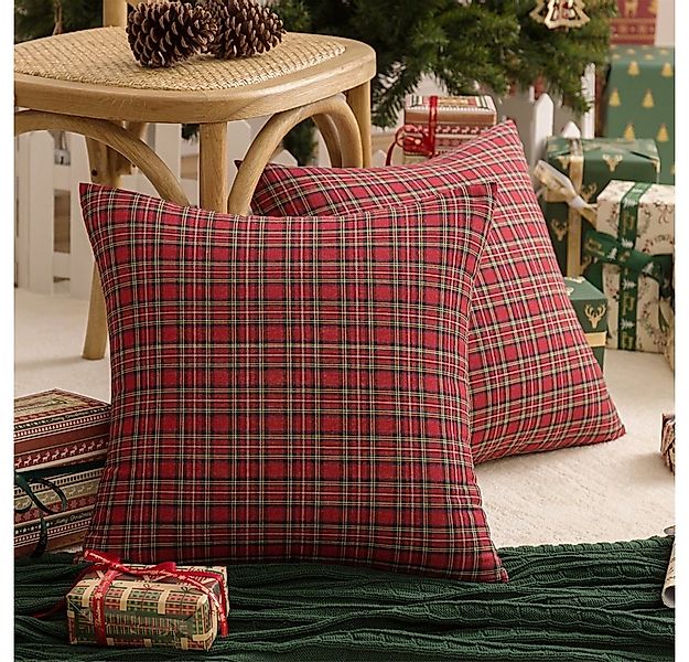 BTTO Kissenbezüge Kissenbezüge weihnachten 45x45cm,Kariert Plaid Quadratisc günstig online kaufen