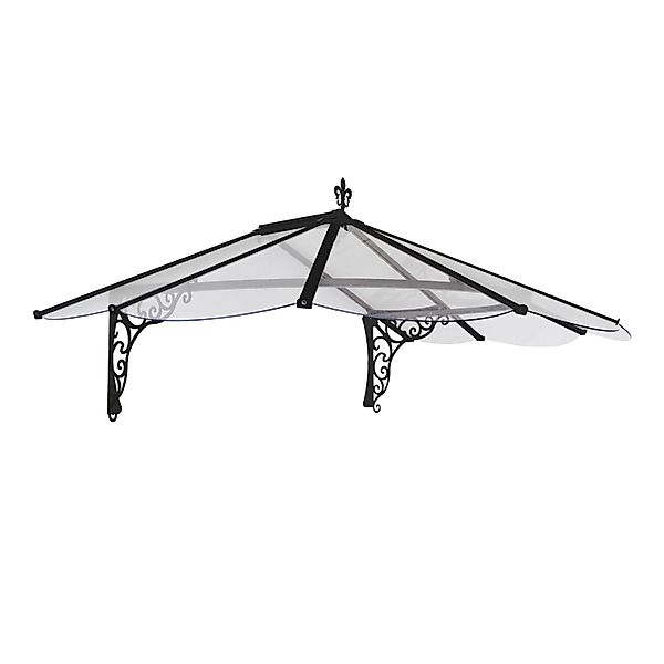 Canopia Vordach Iris 1,8 m x 1,3 m Schwarz klar günstig online kaufen