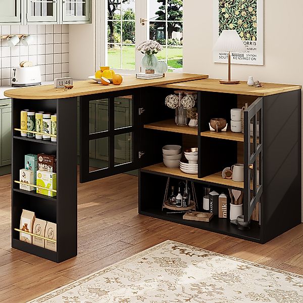 OKWISH Bartisch 360° Drehbarer Bartisch,Kücheninsel,mit Stauraum günstig online kaufen