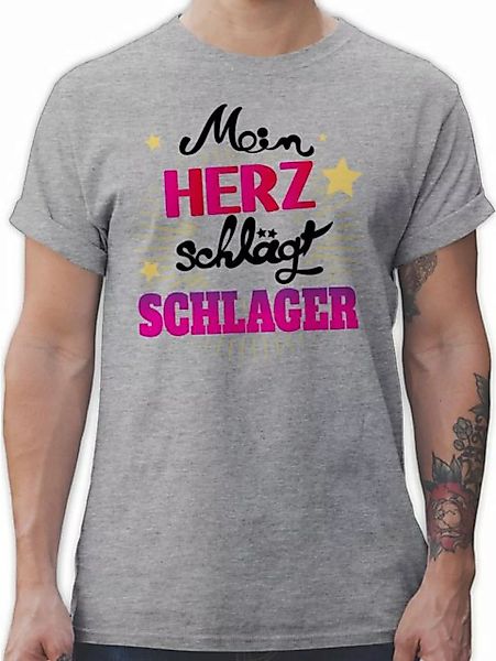 Shirtracer T-Shirt Mein Herz schlägt Schlager Outfit Schlagerparty Schlager günstig online kaufen