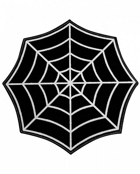 Horror-Shop Teppich Schwarz-Weißer Spinnennetz Teppich günstig online kaufen