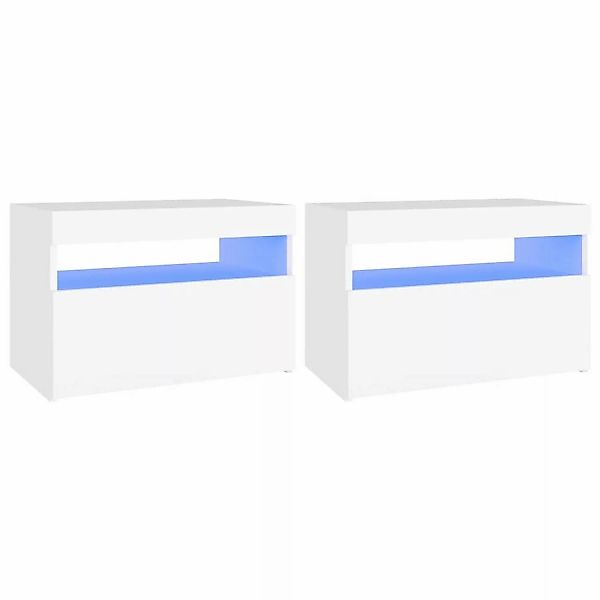 Nachttische Mit Led-leuchten 2 Stk. Weiß 60x35x40 Cm Spanplatte günstig online kaufen