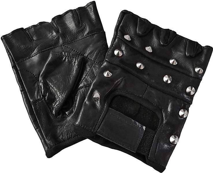 normani Multisporthandschuhe Lederhandschuhe mit Nieten, fingerlos günstig online kaufen