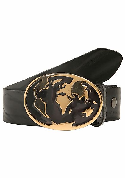 Rettungsring Gürtel Ledergürtel mit austauschbarer Schließe "Welt Schwarz/G günstig online kaufen