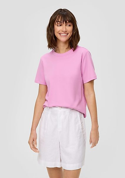 s.Oliver Kurzarmshirt Leicht verkürztes Baumwoll-T-Shirt mit günstig online kaufen