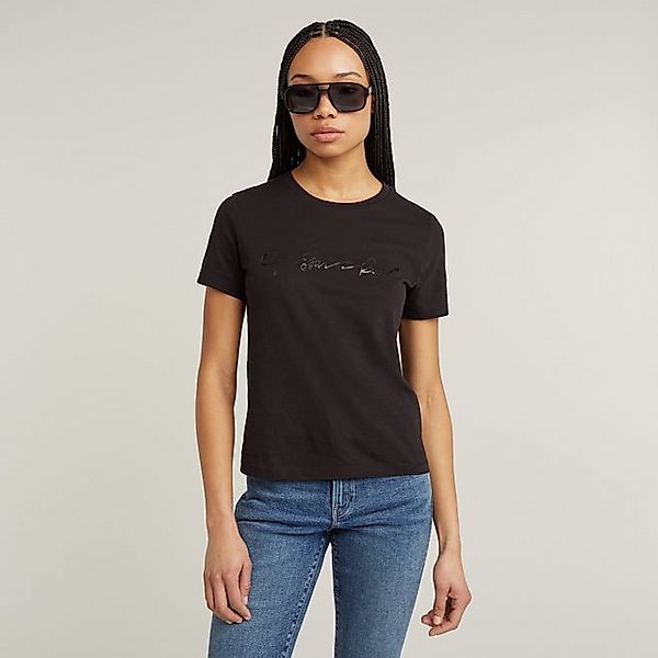 G-STAR T-Shirt G-Script Shiny R mit günstig online kaufen