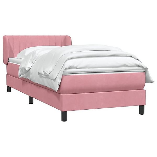 vidaXL Bett Boxspringbett mit Matratze Rosa 90x210 cm Samt günstig online kaufen