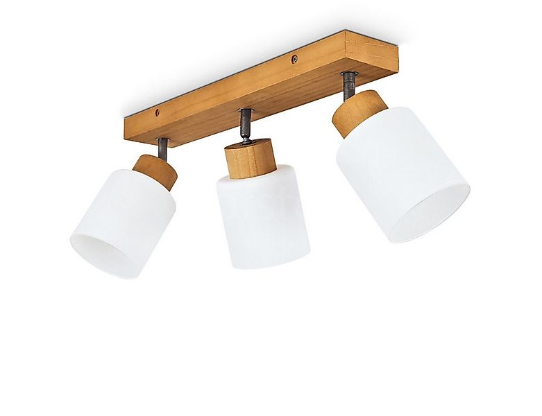 hofstein Deckenleuchte »Montemassi« Deckenlampe aus Holz/Metall/Glas in Nat günstig online kaufen