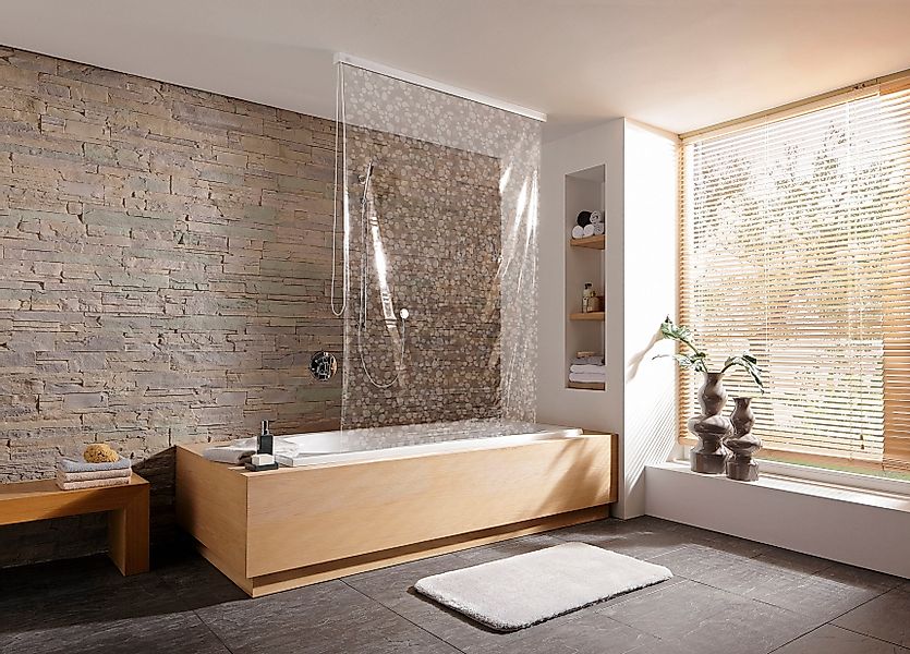 Kleine Wolke Duschrollo "Duschrollo Clear" Breite 128 mit Perlketten-Seiten günstig online kaufen