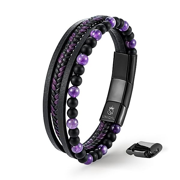UNIQAL.de Lederarmband Lederarmband Herren "FANCY" Perlenarmband günstig online kaufen