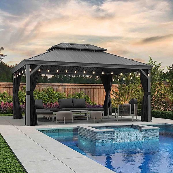 PURPLE LEAF Pavillon Hardtop Alu Gartenpavillon günstig online kaufen