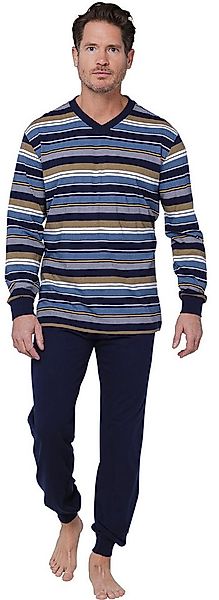 Pastunette Schlafanzug Herren Pyjama mit Bündchen (2 tlg) Baumwolle günstig online kaufen